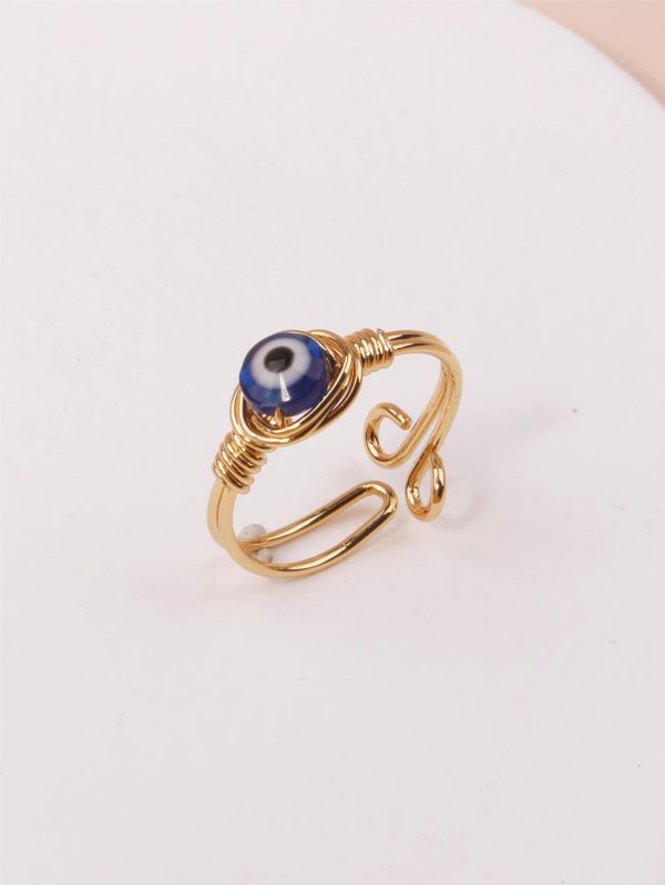 Fashion - Evil Eye Decor Cuff Ring