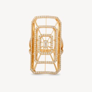 Yellow Gold Rectangle Diamond Ardente Ring