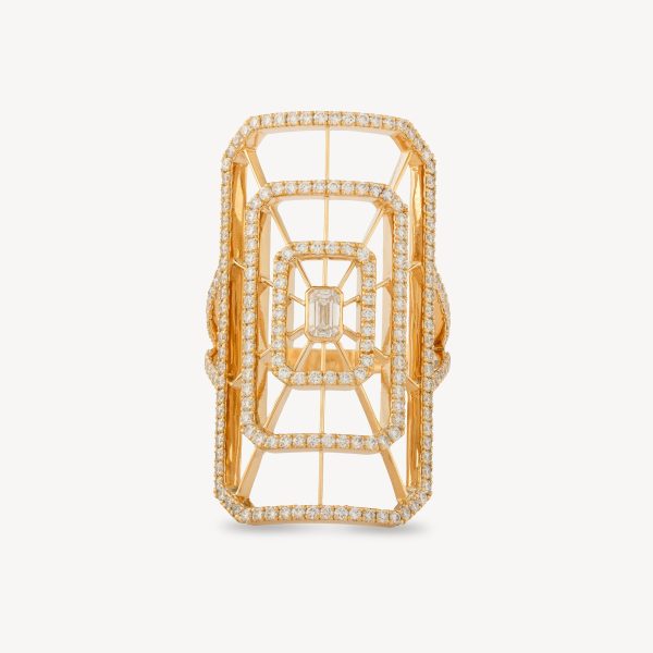 Yellow Gold Rectangle Diamond Ardente Ring